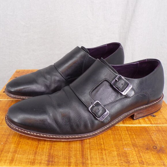 Ted Baker London Other - Ted Baker Kartor 3 Men's Size 10 Black Leather Monk Double Strap Loafers Shoes